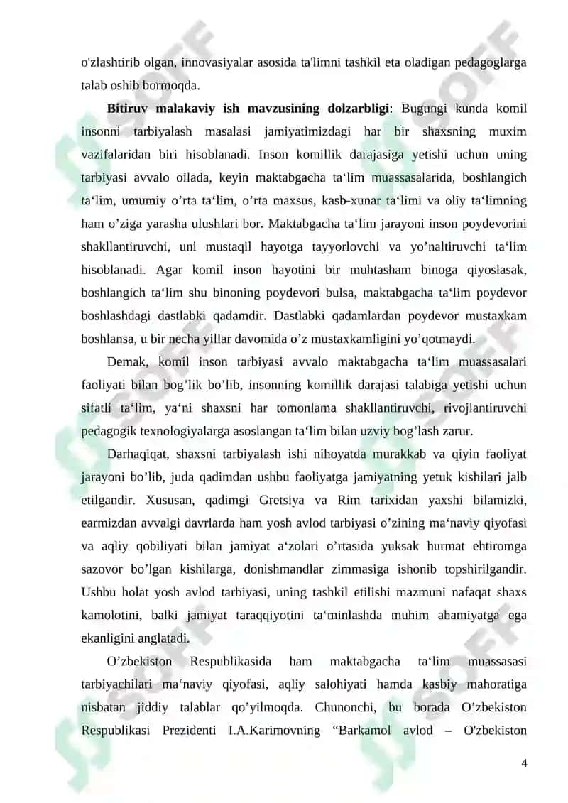 Bo’lajak murabbiylarni pedagogik texnologiyani qo’llashga tayyorlash 4