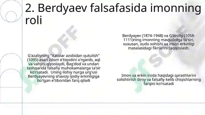 Din va hurfikrlilik mavzusida Berdyaev va Gazzoliy fikrlarini taqoslash 4