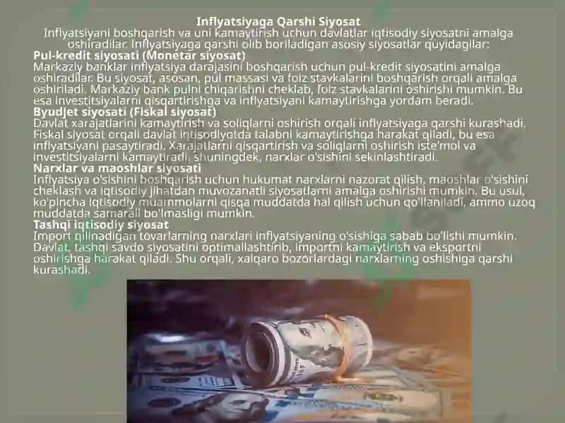 Inflyatsiyaga Qarshi Siyosat 4