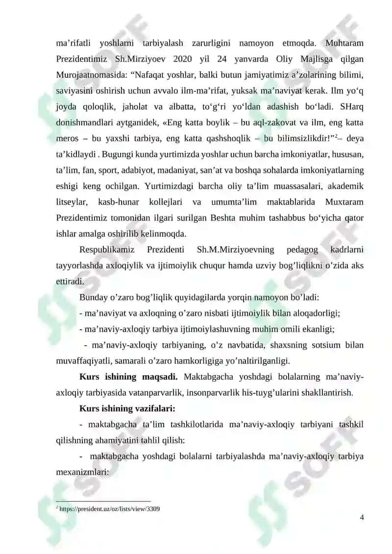 MAKTABGACHA YOSHDAGI BOLALARNING MA’NAVIY, AXLOQIY TARBIYASIDA VATANPARVARLIK, INSONPARVARLIK HIS-TUYG’USINI SHAKLLANTIRISH 4