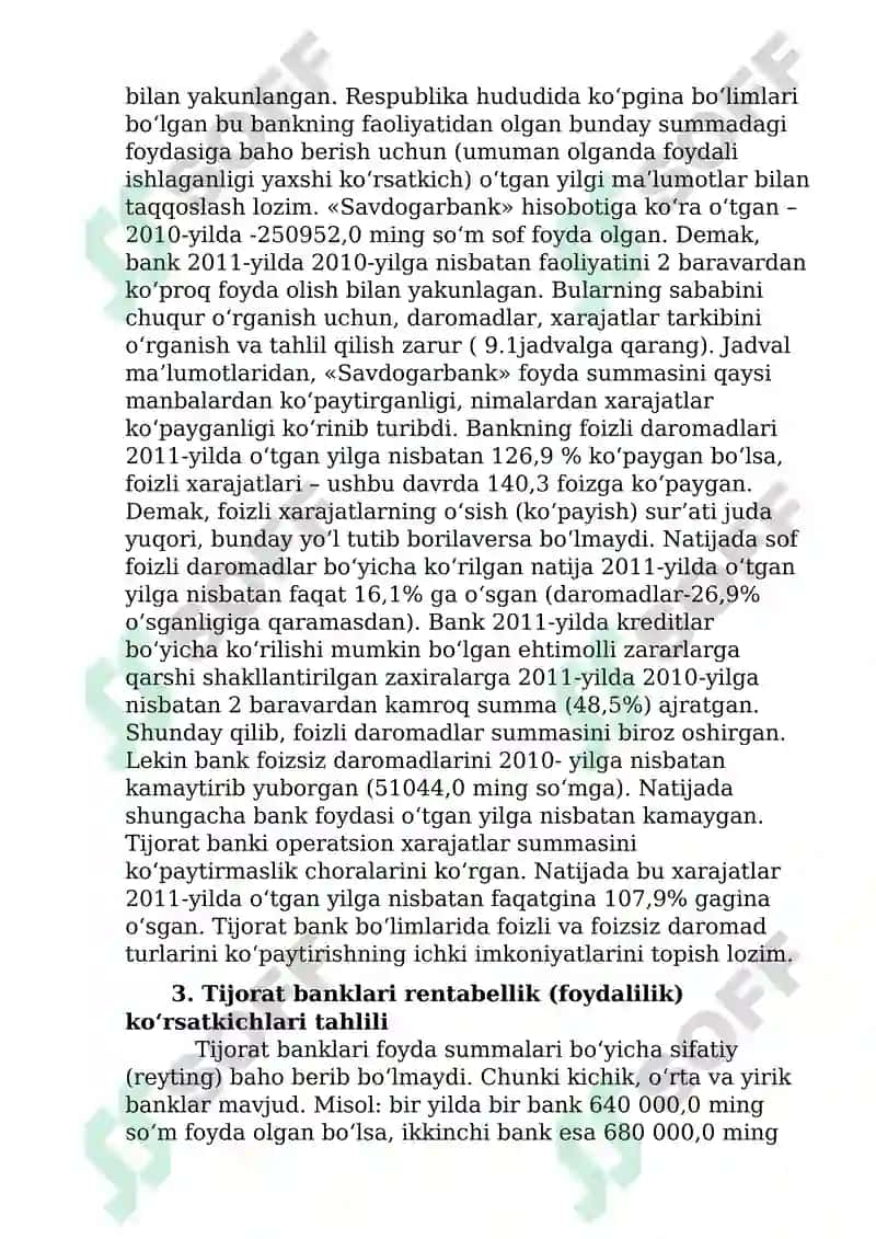 Tijorat banklarining moliyaviy natijalar tahlili 4
