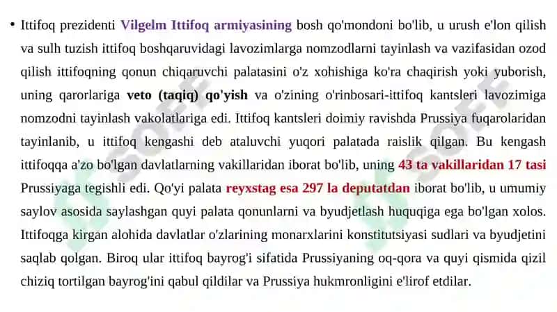 Shimoliy Germaniya Ittifoqining tuzilishi va Germaniyaning birlashtirilishi 4