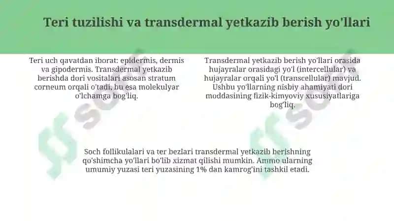 Transdermal terapevtik tizimlar 4