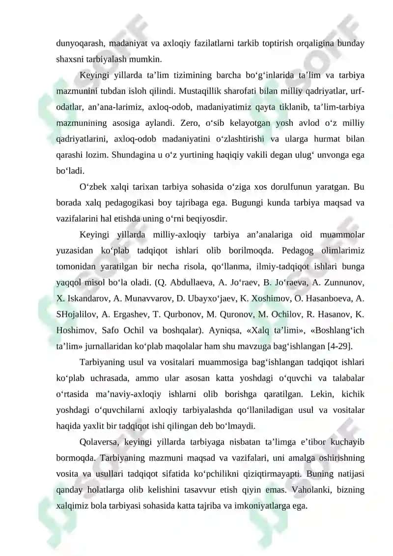 Komil insonni voyaga etkazishda boshlang’ich ta’lim shubhasiz mustahkam poydevor rolini o’taydi 4