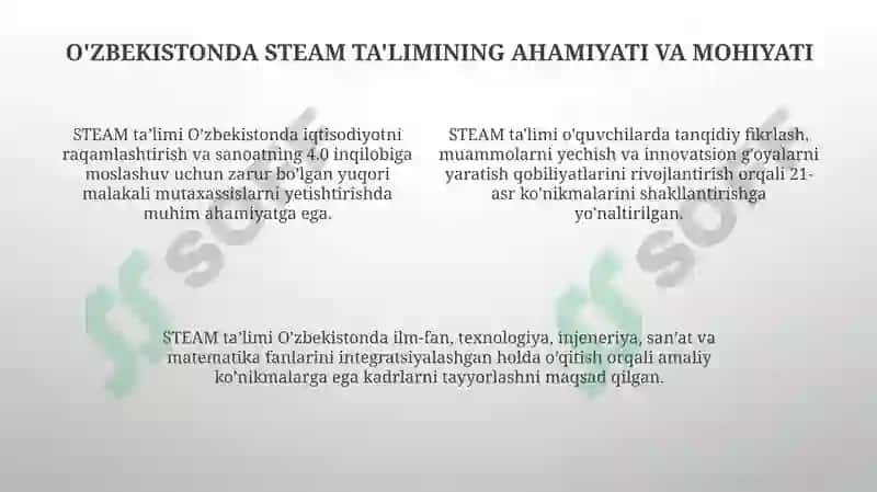 O'zbekistonda STEAM ta'limining rivojlanishi 4