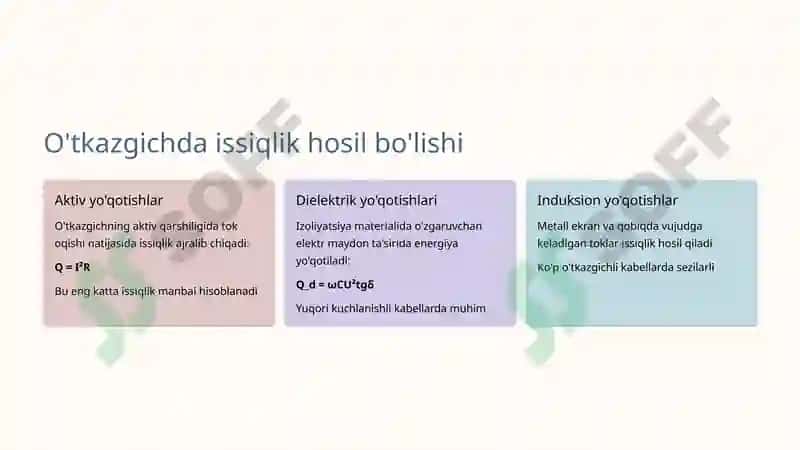 Kabelliniyalarida issiqlik rejimi va issiqlik o‘tkazuvchanlik hisoblari 4