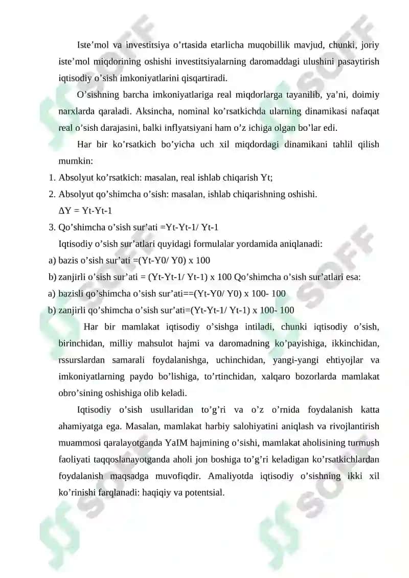 Iqtisodiy o’sishning mohiyati, asosiy tavsifnomasi va modellari 4