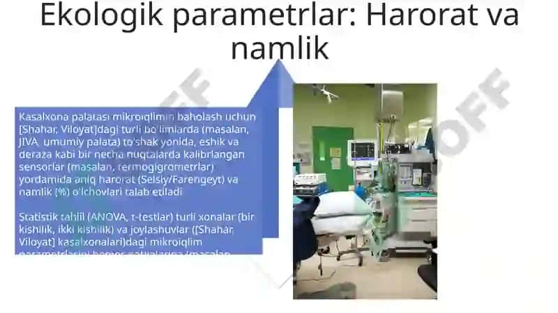 Kasalxona xonalarining mikroiqlimni oʻrganish va baholash 4