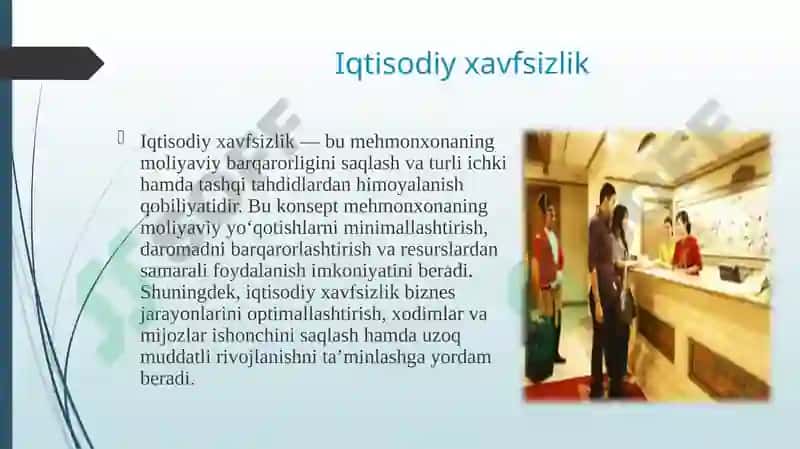 Mehmonxona iqtisodiy xavfsizligi va tijorat 4