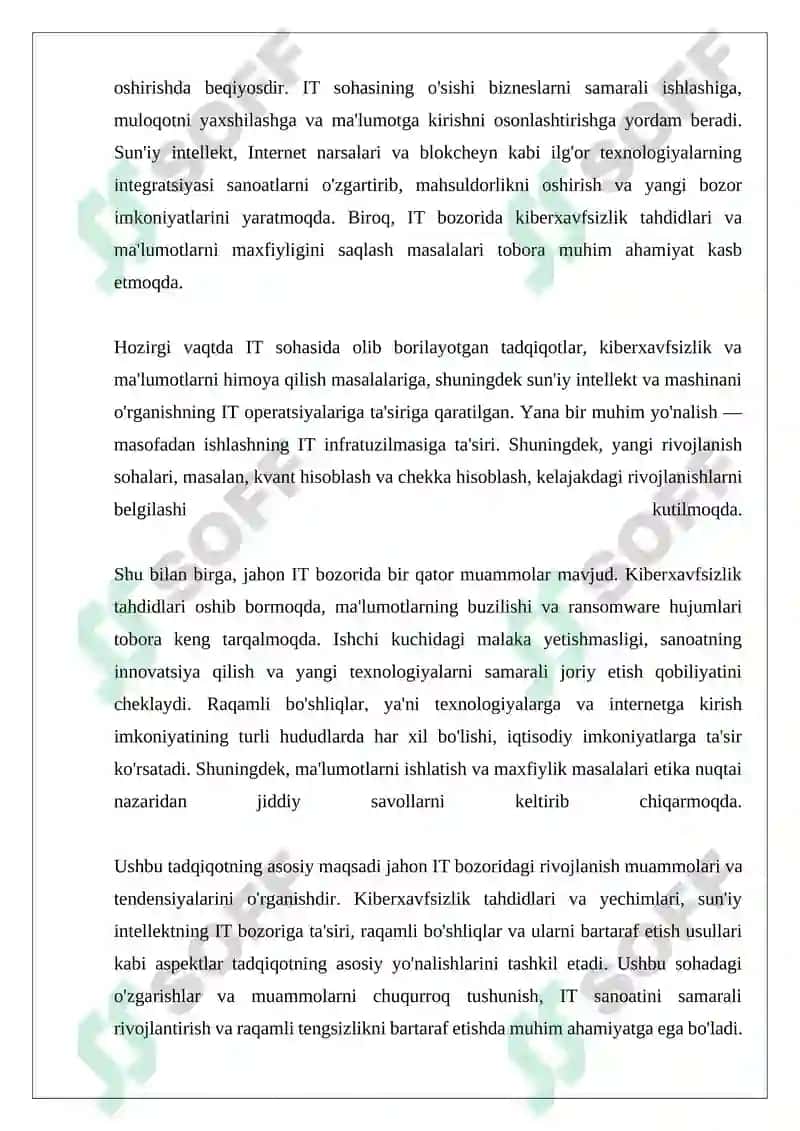 Jahon IT bozorini rivojlanish muammolari va tendensiyalari 4