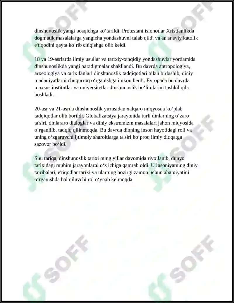 DINSHUNOSLIKNING FAN SIFATIDA SHAKLLANISHI, PREDMETI, FUNKSIYALARI, KATEGORIYALARI 4