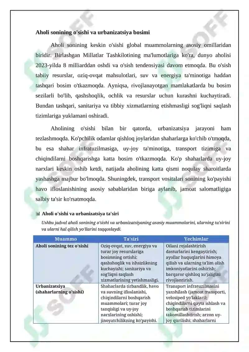 Global muammolar va ularni hal qilish yo‘llari 4