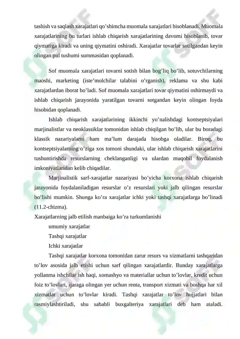 Ishlab chiqarish xarajatlari va uning tarkibi 4