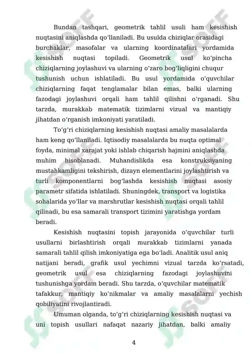 To'g'ri chiziqlarning kesishishi nuqtasi va uni topish usullari 4