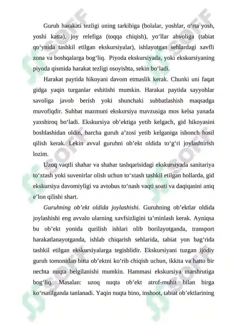 Ekskursiyani olib borish texnikasi 4