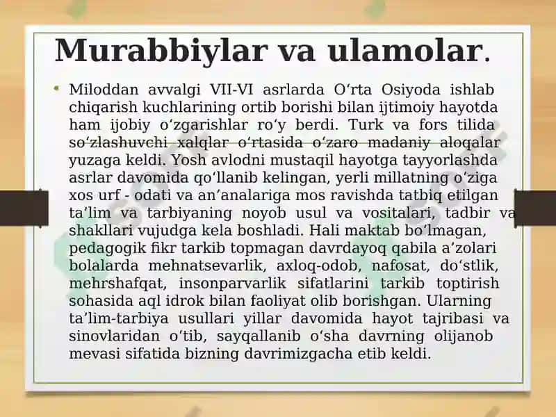 QADIMGI DAVRLARDAN ERAMIZNING XII ASRLARIGACHA OʻQITUVCHILIK FAOLIYATI TOʻGʻRISIDA IJTIMOIY QARASHLAR 4