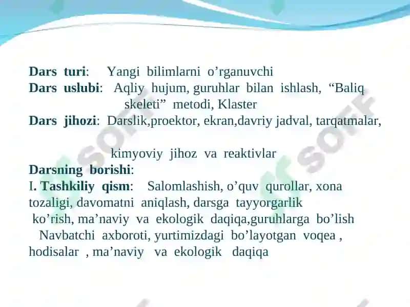 Silikat sanoati mavzusida ochiq dars 4