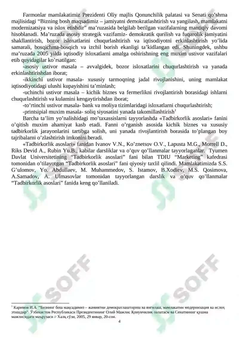 Tadbirkorlik asoslari 4