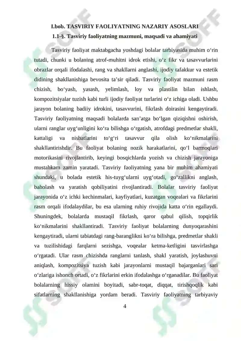 Bolalarni har tomonlama rvojlantirishda tasviriy faoliyatning o‘rni 4