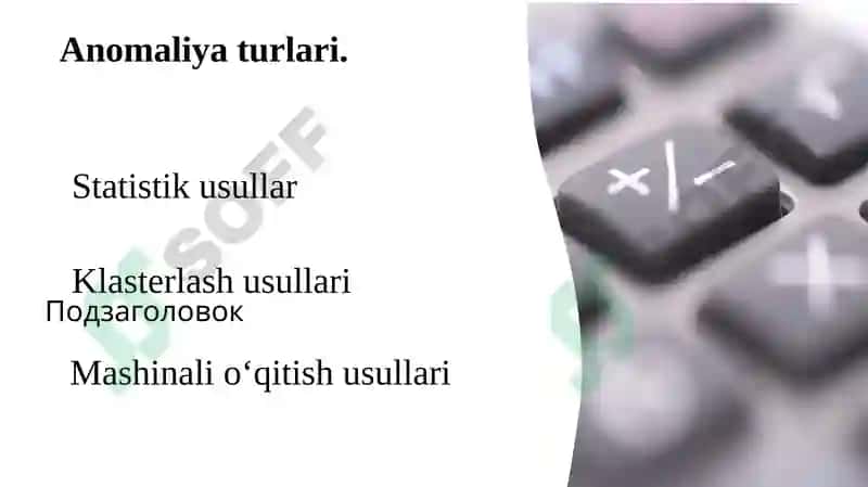 Anomaliyalarni aniqlash algoritmlarini solishtirma tahlilimavzusida tayyorlangan 4