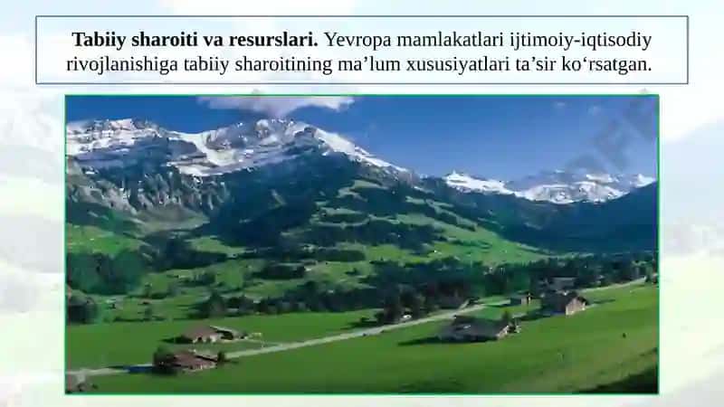Yevropaning tabiiy sharoit va resurslari 4