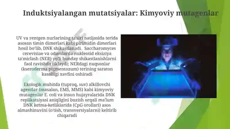Mutatsiya va DNK reparatsiyasining molekulyar mexanizmlari 4