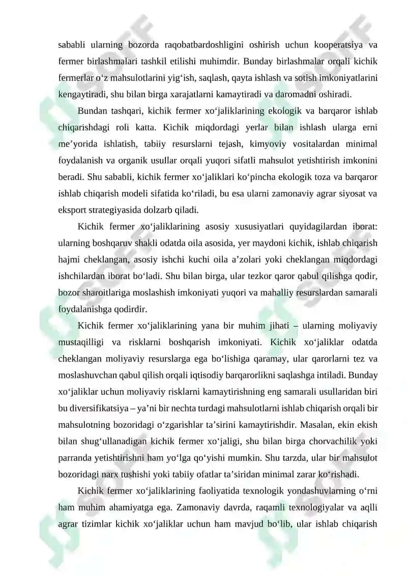 Kichik fermer xo‘jaliklari rivoji imtiyoz va cheklovlar 4