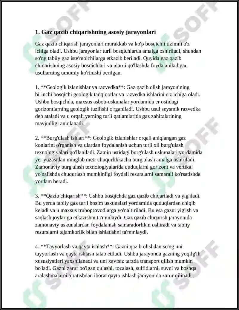 Gaz qazib chiqarishning asosiy jarayonlari 4