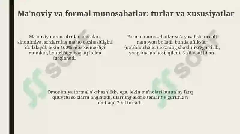 O'zbek tilida leksik-shakliy, paradigmatik munosabatlar 4