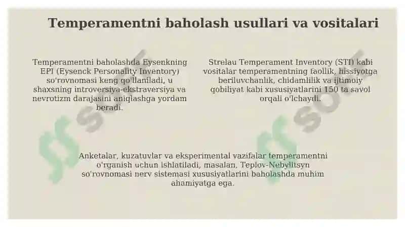 Temperament va asab tizimi xususiyatlari diagnostikasi 4