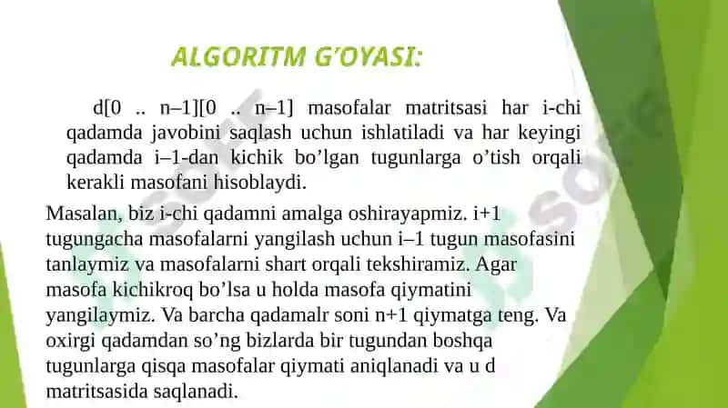 FLOYD – UORSHELL ALGORITMI 4