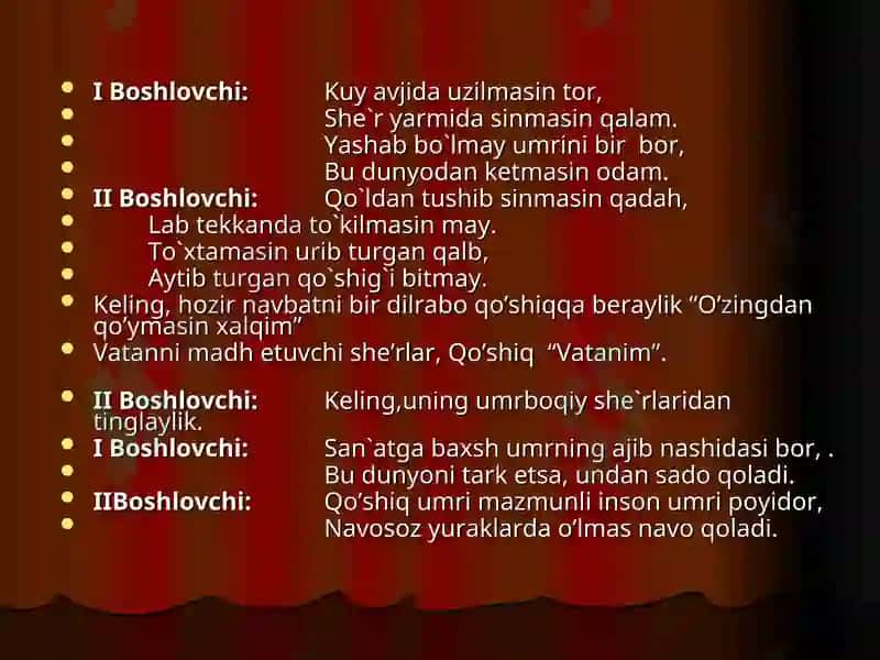 Muhammad Yusuf tavalludida bag`ishlangantadbir ssenariysi 4