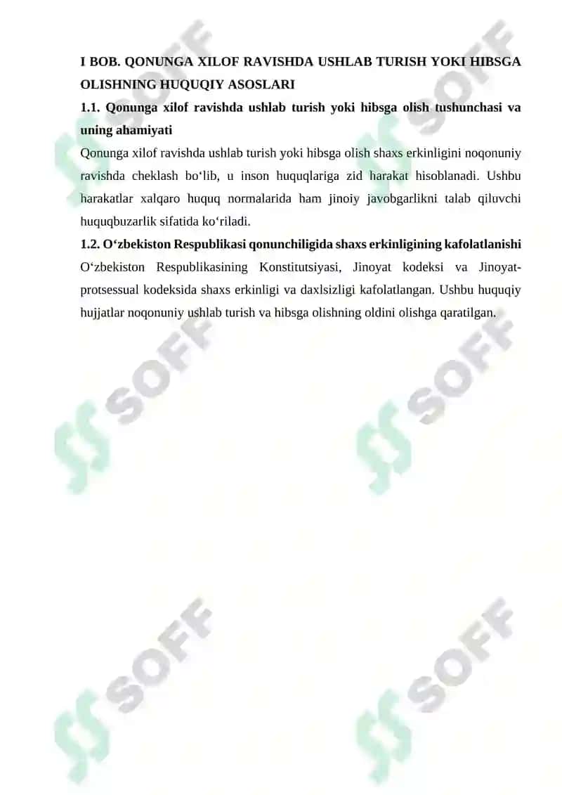 Qonunga xilof ravishda ushlab turish yoki hibsga olishning jinoi-huquqiy xususiyatlari 4