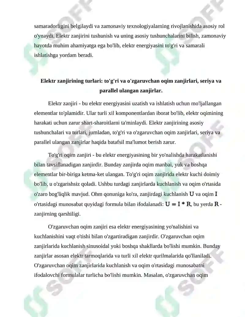 Elektr zanjirining asosiy tushunchalari va ularning turlari 4