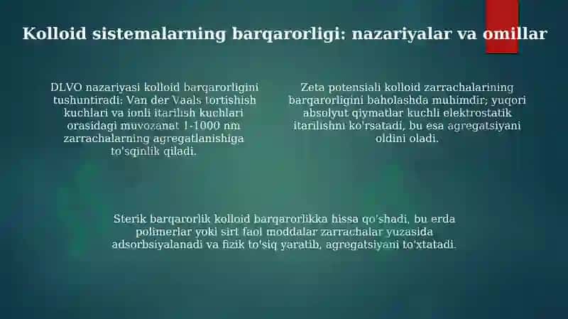 Dispers sistemalar va kolloidlar asoslari 4