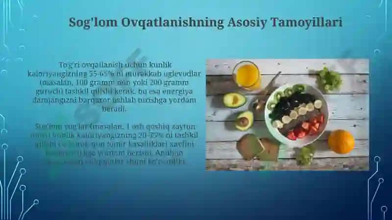 Sog'lom ovqatlanish haqida tushuncha 4