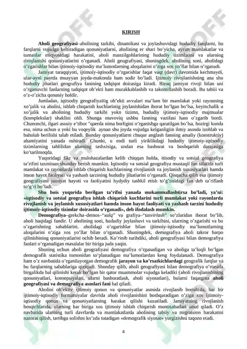 Aholi va iqtisodiy geografiya asoslari (1-qism) ma’ruza matni 4