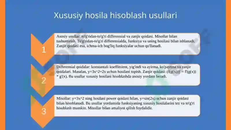 Xususiy hosila va yuqori tartibli differensiallar 4