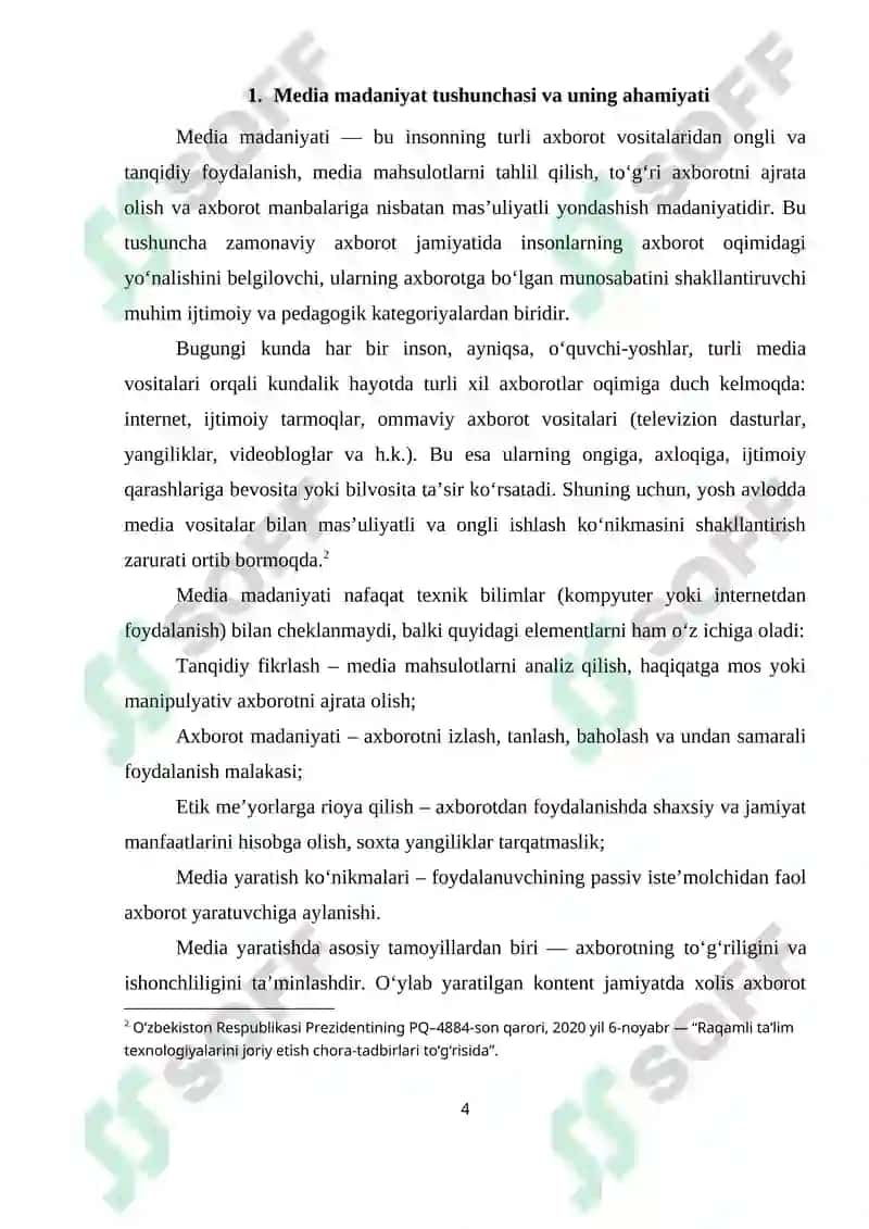 Media madaniyati va innavatsion pedagogik texnologiyalar 4