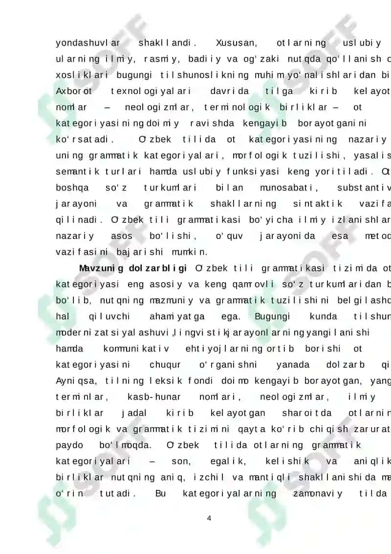 Oʻzbek tilida ot kategoriyasi va uning grammatik xususiyatlari 4