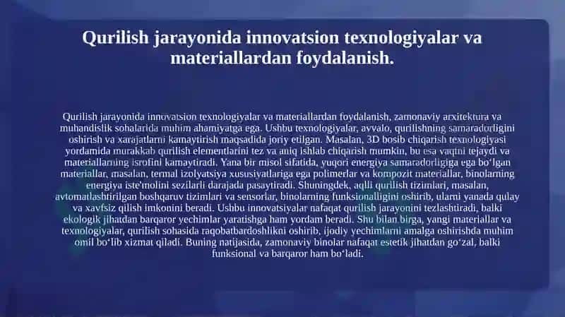 Binolarning Hájmiy-Rejaviy va Konstruktiv Yechimlari 4
