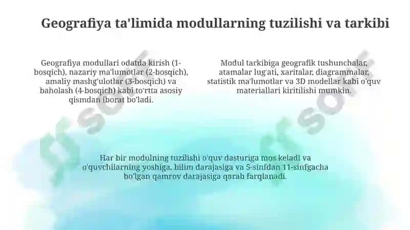 Modulli Ta'lim - Geografiya 4