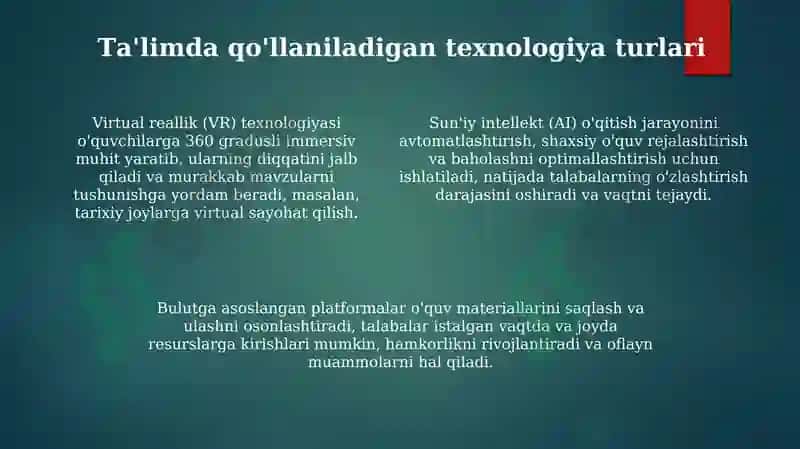 Innovatsion texnologiyalarni qoʻllash 4