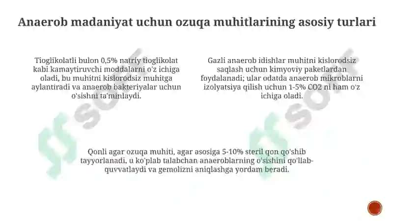 Anaerob ozuqa muhitlari 4
