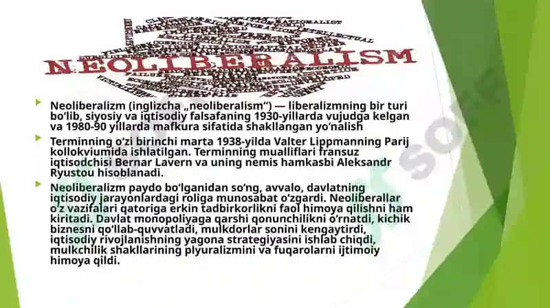 Neoliberalizm mohiyati va ahamiyati 4