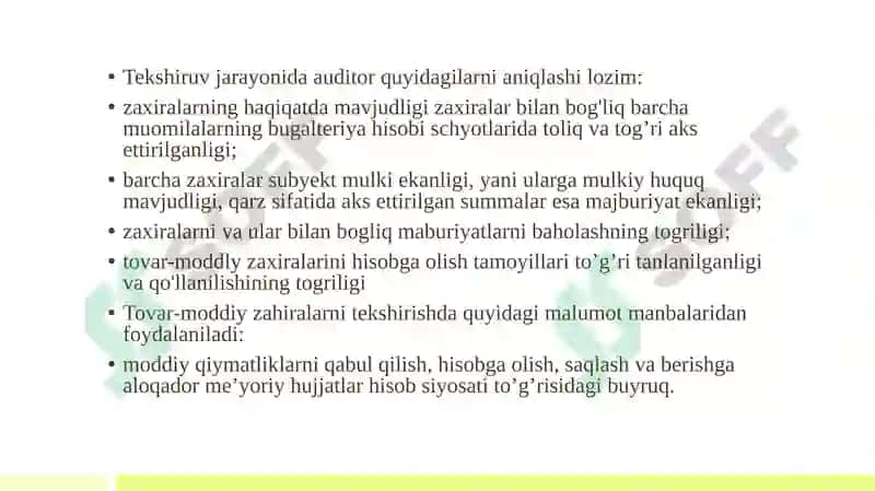 Tovar-moddiy zaxiralar auditi 4