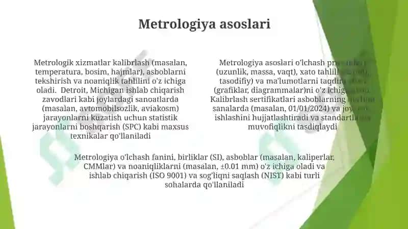 Metrologiya va metralogik ta'minot 4