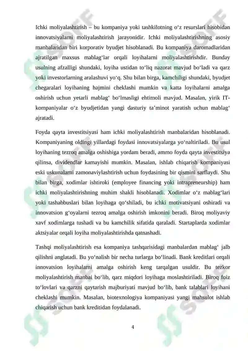 Innovatsiyalarni moliyalashtirish 4