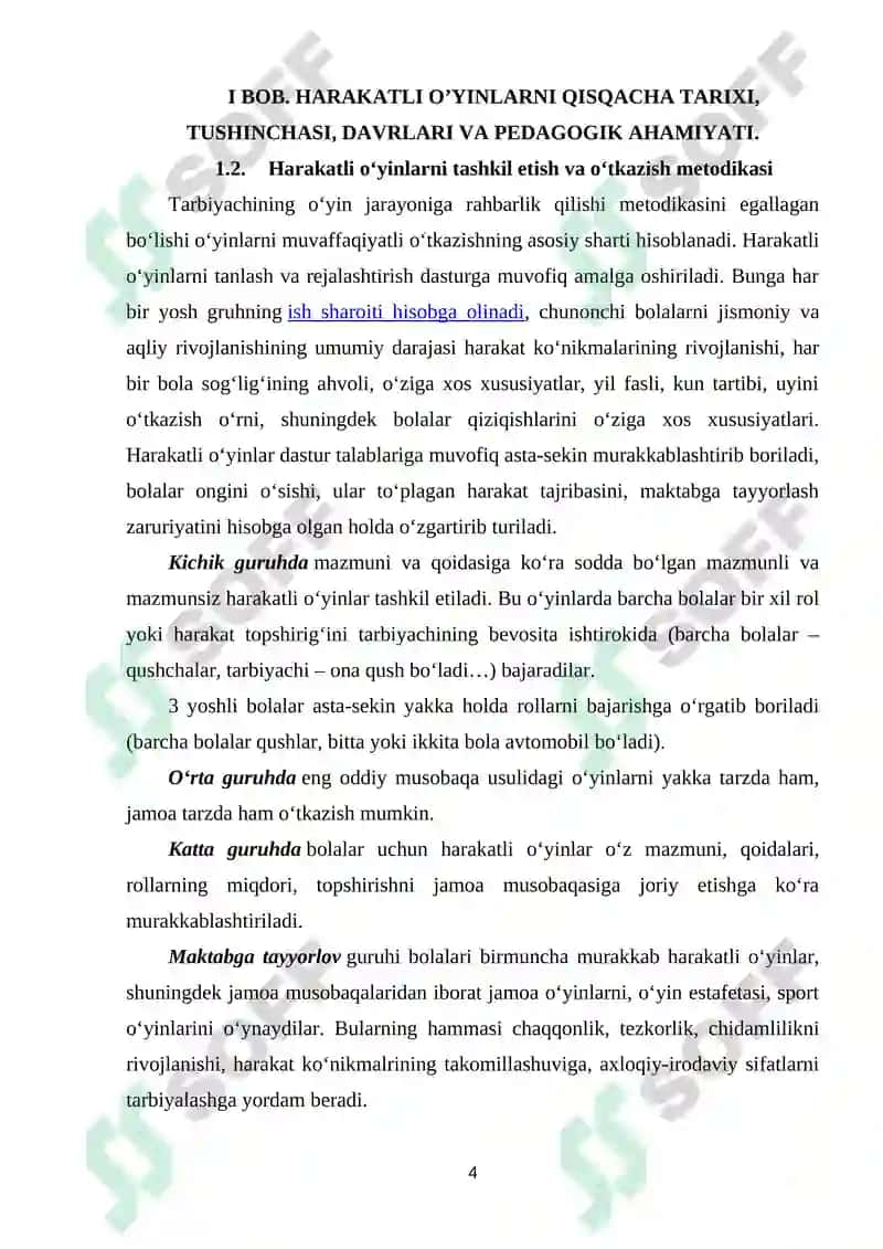 HARAKATLI O’YINLARNI QISQACHA TARIXI, TUSHINCHASI, DAVRLARI VA PEDAGOGIK AHAMIYATI 4