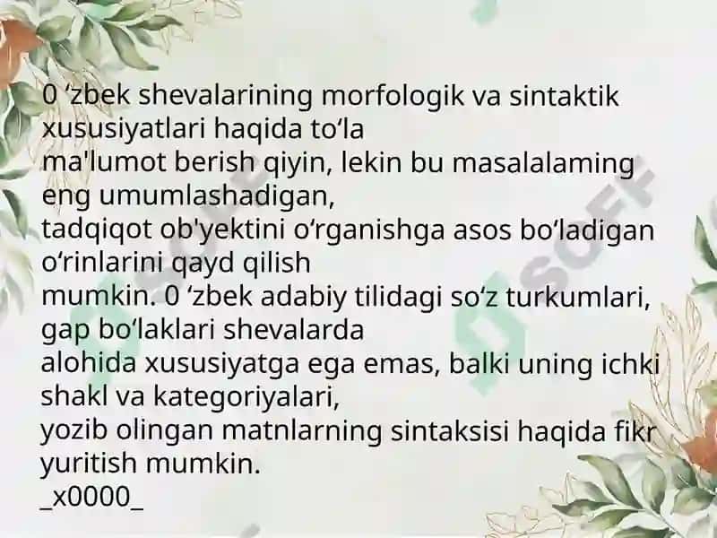 O'zbek Dialektalogiyasi 4